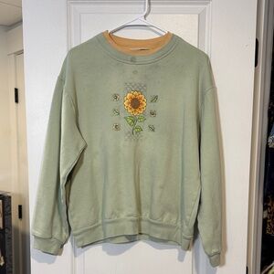 Sunflower Graphic Sage Green Sweater